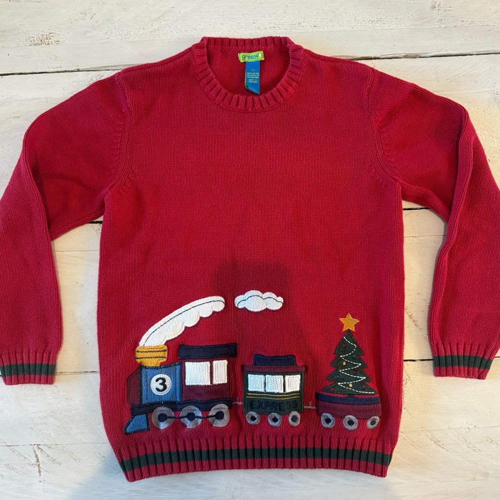 Green Dog Boys Holiday Train Sweater